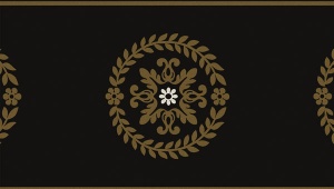 Ronan Medallion Border Cream & Metallic Cookie Wallpaper