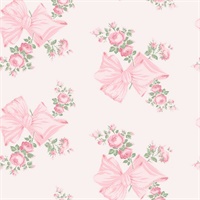Rosa Beaux Pink Mint Large Bow Spot Wallpaper