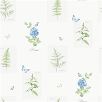 Rose Botanical Motif Wallpaper