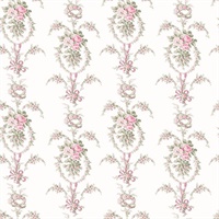 Rose Cheeks Party Pink Floral Cluster Wallpaper