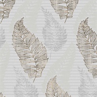Rosemary Grey Leaf Wallpaper
