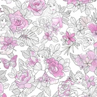 Disney Princess Royal Floral Wallpaper