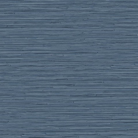 Rushmore Blue Faux Grasscloth Wallpaper