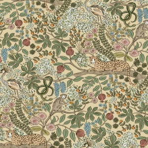 Safari Beige Jungle Toile Premium Peel + Stick Wallpaper