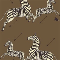 Safari Brown Zebra Safari Scalamandre Self Adhesive Wallpaper