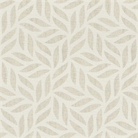 Sagano Taupe Leaf Wallpaper