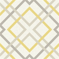 Saltire Emile Yellow Lattice Wallpaper