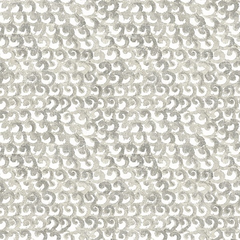 Saltwater Grey Wave Wallpaper