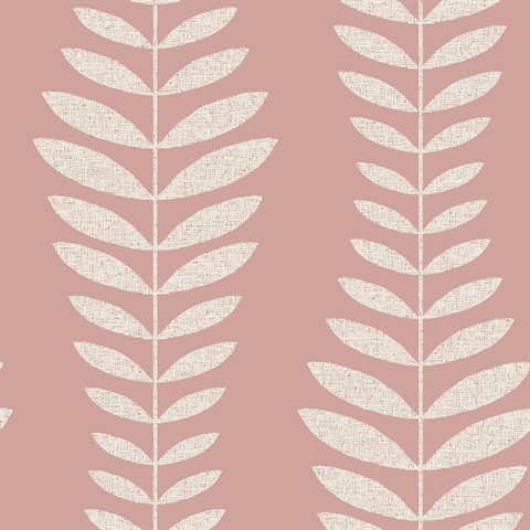 Sandnes Coral Leaf Stripe Wallpaper