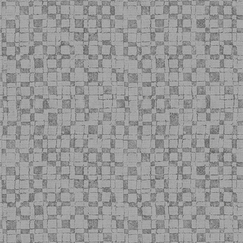 Sarni Silver Grid Wallpaper