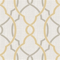 Sausalito Taupe/Yellow Peel & Stick Wallpaper