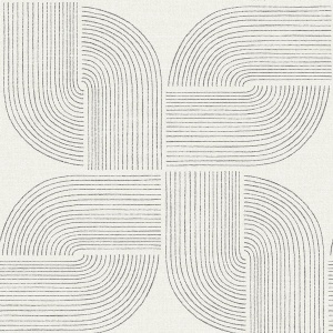 Savoye Dark Blue Spiral Arches Wallpaper