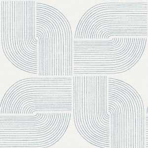 Savoye Dark Blue Spiral Arches Wallpaper