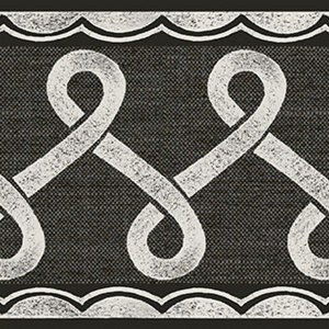 Scalloped Ribbon Black Trim Wall Border