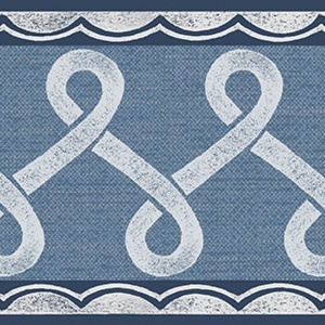 Scalloped Ribbon Black Trim Wall Border