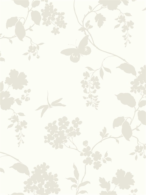 Ashford House Scenic Vines Wallpaper - White