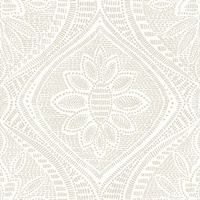 Scout Light Grey Floral Ogee Wallpaper