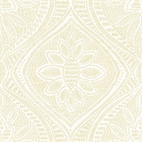 Scout Light Yellow Floral Ogee Wallpaper