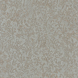 Sculpted Floral Aqua Relief Wallpaper