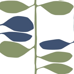 Sculpted Vines Alpine & Ultramarine Wallpaper