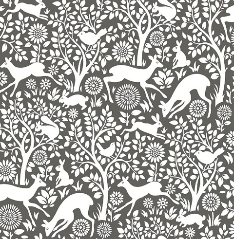 Seeger Charcoal Meadow Wallpaper
