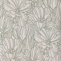 Selwyn Flock Sage Floral Wallpaper