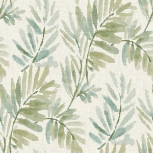 Serenade Aqua Ferns Wallpaper