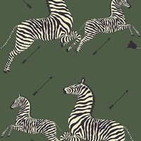 Serengeti Green Zebra Safari Scalamandre Self Adhesive Wallpaper