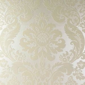 Shadow Blue Flocked Damask Wallpaper