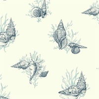 Shell Toile Wallpaper