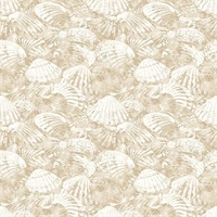 Surfside Beige Shells Wallpaper