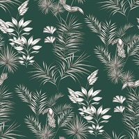 Shelly  Green Toucan Toile Wallpaper