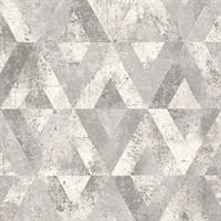 Shikhar Silver Geometric Wallpaper