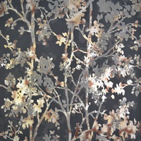 Black & Multi Shimmering Foliage Wallpaper