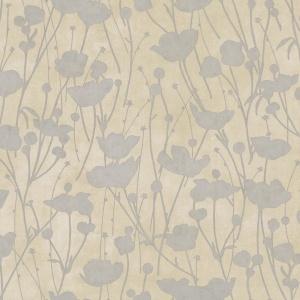 Shimmering Poppies Black & Gold Wallpaper