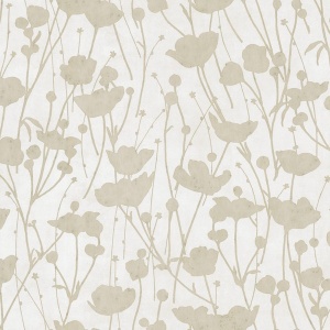 Shimmering Poppies Black & Gold Wallpaper