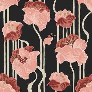 Shirley Neutral Deco Floral Peel & Stick Wallpaper