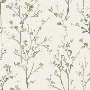 Silverling Moss Budding Branches Wallpaper