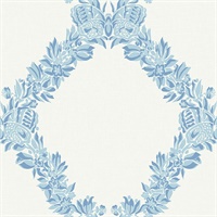 Sky Blue Wreath Peel & Stick Wallpaper
