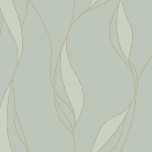 Society Hill White Abstract Leaf Wallpaper