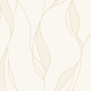 Society Hill White Abstract Leaf Wallpaper