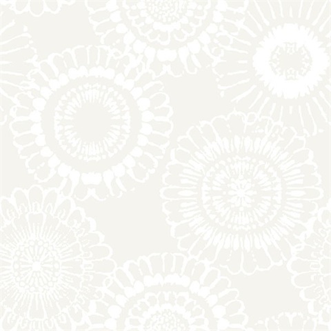 Sonnet Platinum Floral Wallpaper