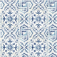 Sonoma Blue Spanish Tile Wallpaper