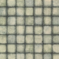 Soucy Teal Tiles Wallpaper
