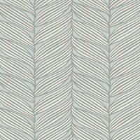 Spa & Silver Luminous Leaves Wallpaper
