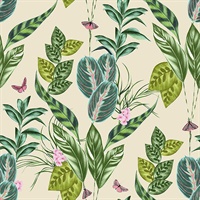 Spirit Green Tropical Foliage Wallpaper