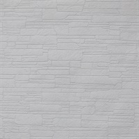 Stacked Stone Paintable Wallpaper - White