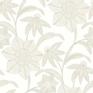 Star Flower Blue Floral Trail Wallpaper