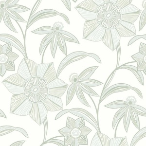 Star Flower Blue Floral Trail Wallpaper