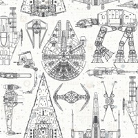 Star Wars Blueprint Peel & Stick Wallpaper